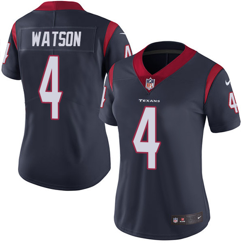 Women Houston Texans #4 Watson blue Nike Vapor Untouchable Limited NFL Jersey->women nfl jersey->Women Jersey